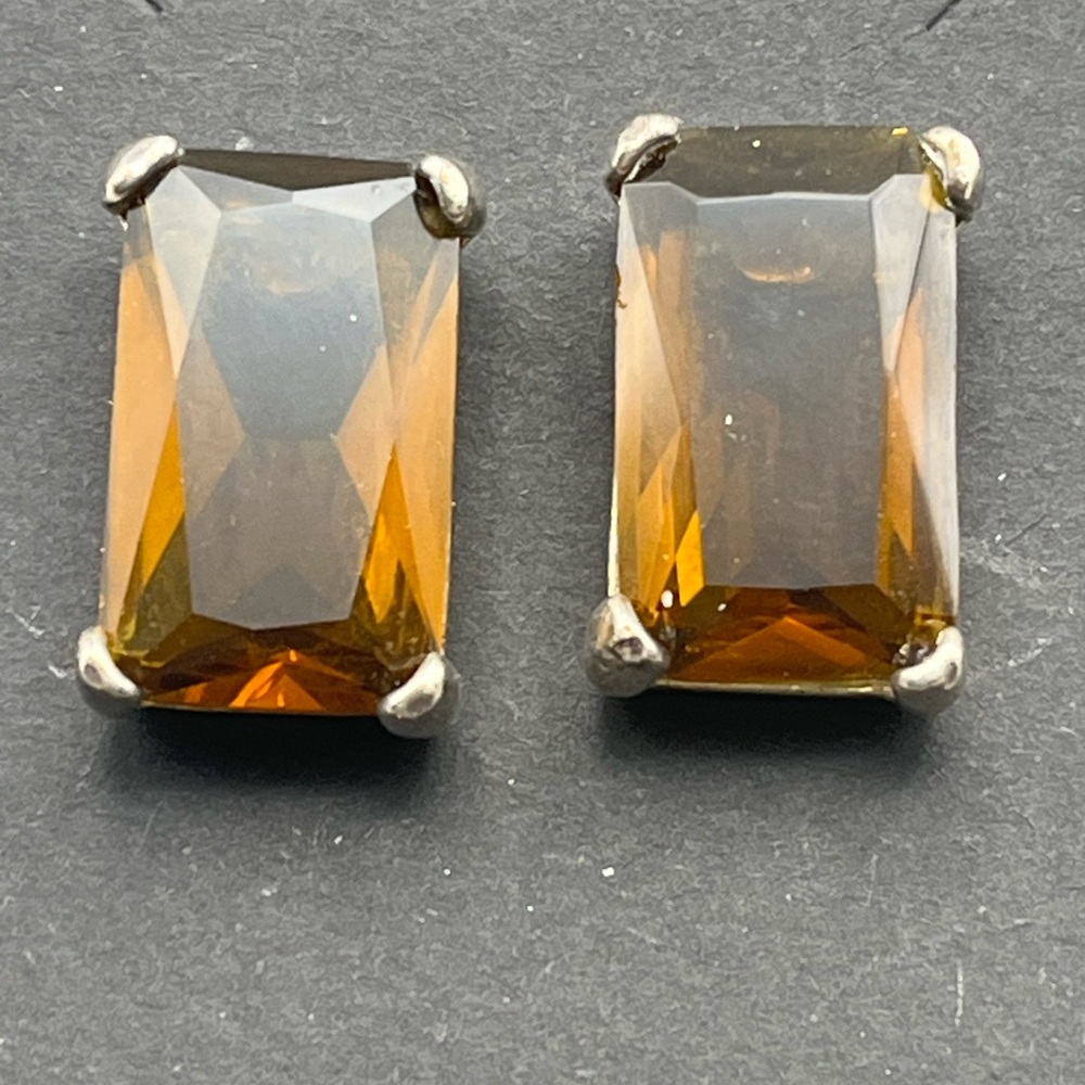 Elegant Gold-Tone Rectangular Earrings